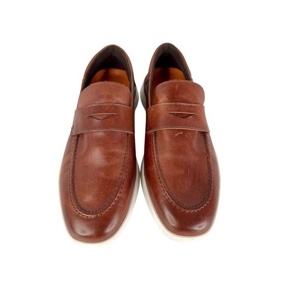 Wolf & Shepherd Other - WOLF & SHEPHERD Men's Brown Leather Slip On Crossover Loafer US 9.5M